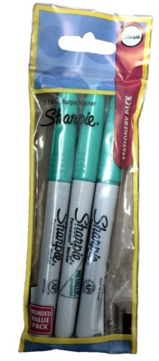 Sharpie Permanent Marker Stift feine Spitze Metallic Smaragdgrün 3er Pack Schule Kunst