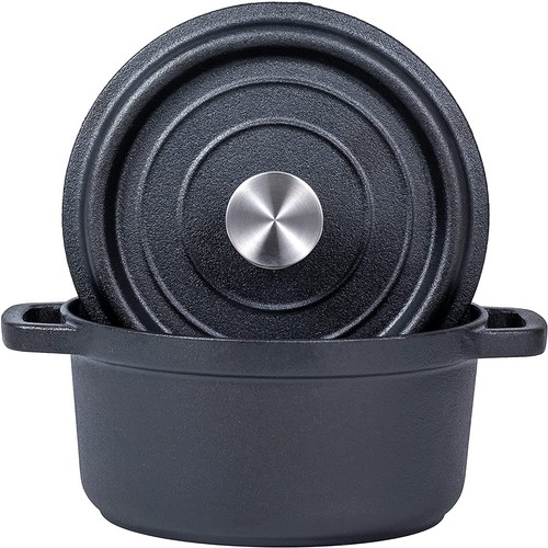 Cast Iron Pot with Lid Non Stick Casserole Dish Dutch Oven Grill Pan Stewpot UK - Picture 7 of 50
