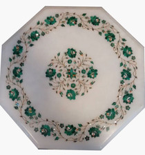 12" Marble Table Floral art Inlay Work Home Furniture and decor