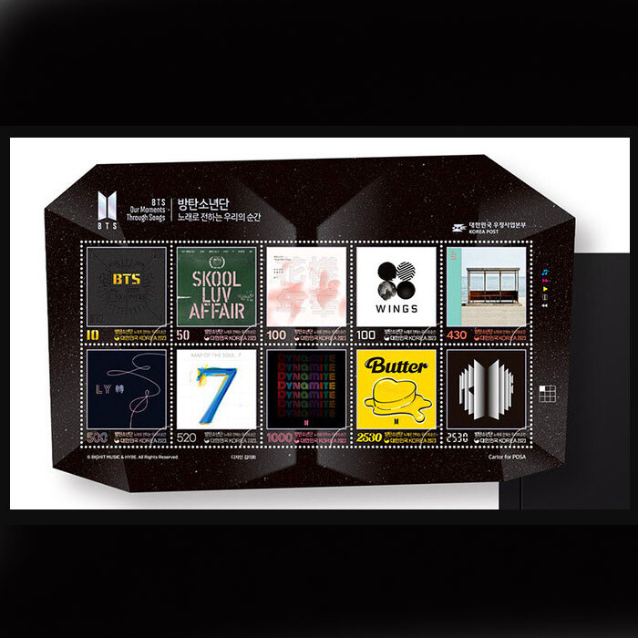 BTS 10th Anniversary Official Postage Stamps Packet (Stamps+