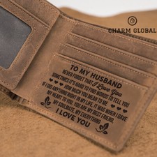 Personalized Wallet For Husband, Engraved Wallet For Husband, Leather Wallet W01