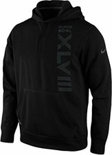 NIKE Tonal NFL Super Bowl XLVIII Vertical KO Therma-FIT Black Hoodie NEW 80
