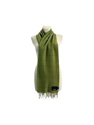 Barbour Unisex 100% Lamdswool Tartan Scarf Green Size