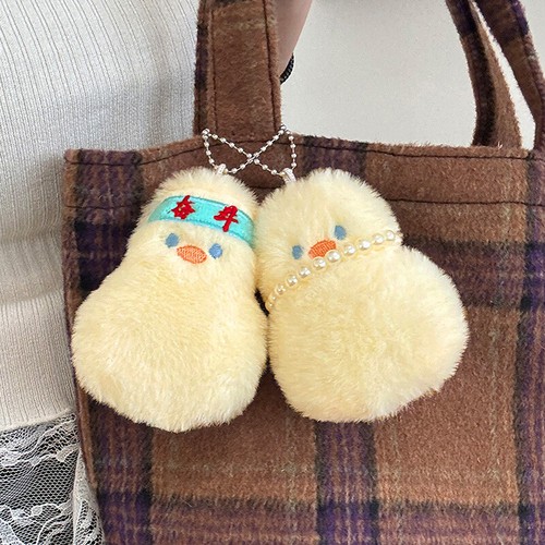Cute Duck Squeak Keychains Cartoon Plush Duck vente Keyring Lovely Schoolbag Pendant *