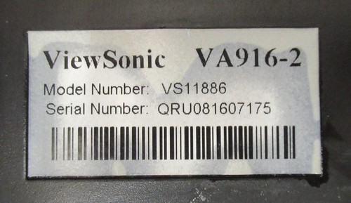 ViewSonic VA916-2 VS11886 19" LCD TFT Flat Screen Monitor Black VGA - Picture 8 of 8