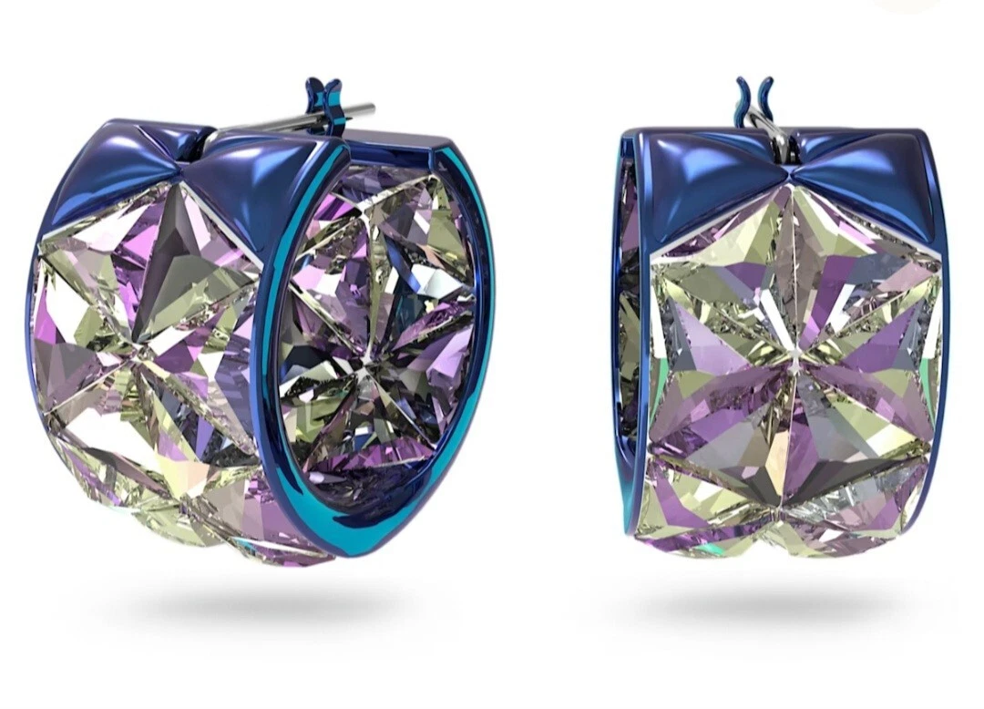 Swarovski Curiosa hoop earrings, Blue
