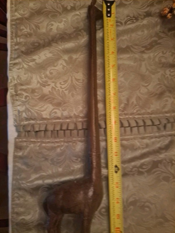 Antique Vintage Cast Iron 18" Safari Giraffe Bathroom Toilet Paper Towel Holder.