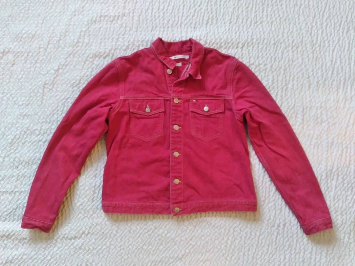 Tommy hilfiger red sales denim jacket