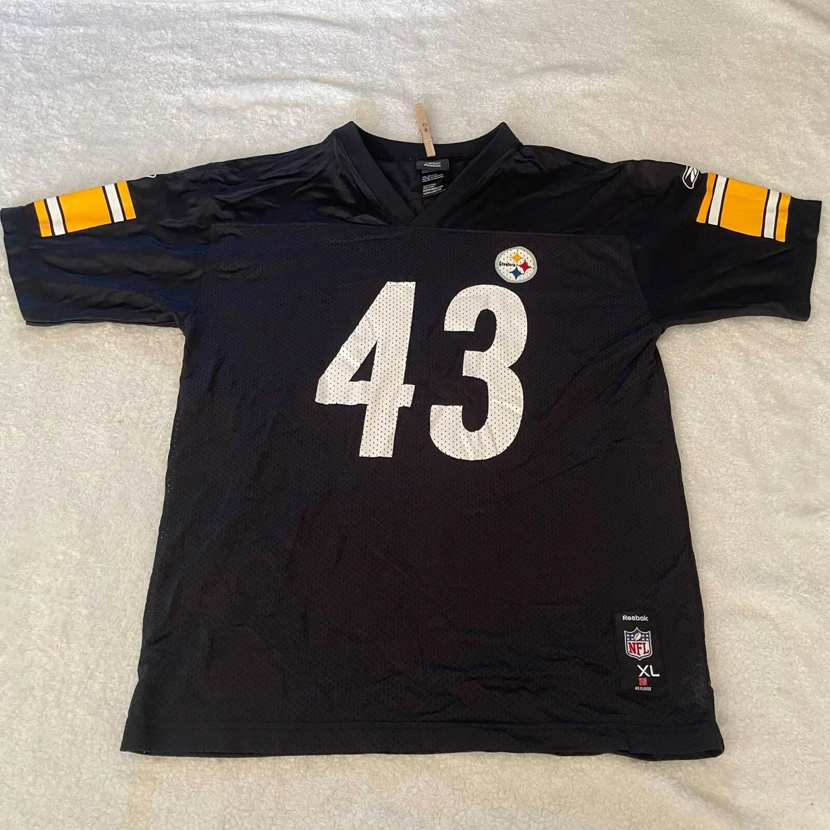 NFL Players Reebok Troy Polamalu Pittsburgh Steelers Jersey 43 Size XL Youth J1