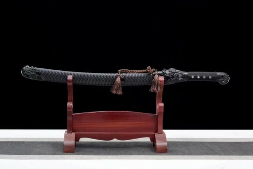 31" Blood Red Damascus Folded Steel Chinese Saber Magic Dragon Knife Sharp - Picture 2 of 10