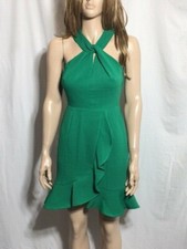 Junior's NWT 19 Cooper Green Ruffled Lace-Back Dress Size XS
