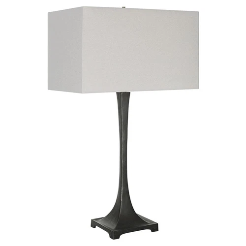 Uttermost Reydan Transitional Fabric and Cast Iron Table Lamp in Black - Picture 3 of 8