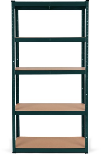 4x Scaffale Scaffalatura in Metallo Verde 5 Mensole Ripani Legno Max 875 Kg - Foto 4 di 11
