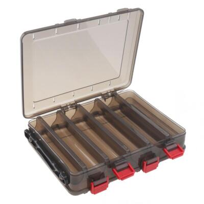 Fishing Bait Box Multi-function Double Deck Sided Wooden Shrimp Plastic Fishing Tackle Box Tool Container Case Gun color translucent