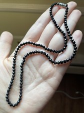 Natural Black Spinel Choker Necklace, 2mm Faceted Beads, Sparkling Like Crazy