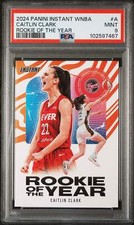 Graded 2024 Panini Instant WNBA Caitlin Clark #A Rookie of the Year Card PSA 9