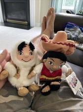 Disney Store Disney Parks Mexico Alaska Boys Small World Bean Bag Plush Tags 8  