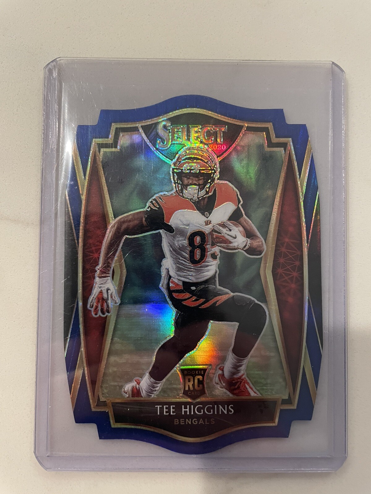 2020 Select Tee Higgins Blue Prizm Die-Cut Premier Level Rookie #160