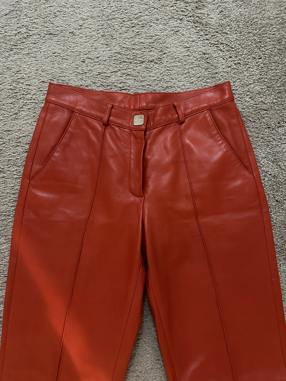 Pantaloni rossi in pelle Bottega Veneta taglia EU 40