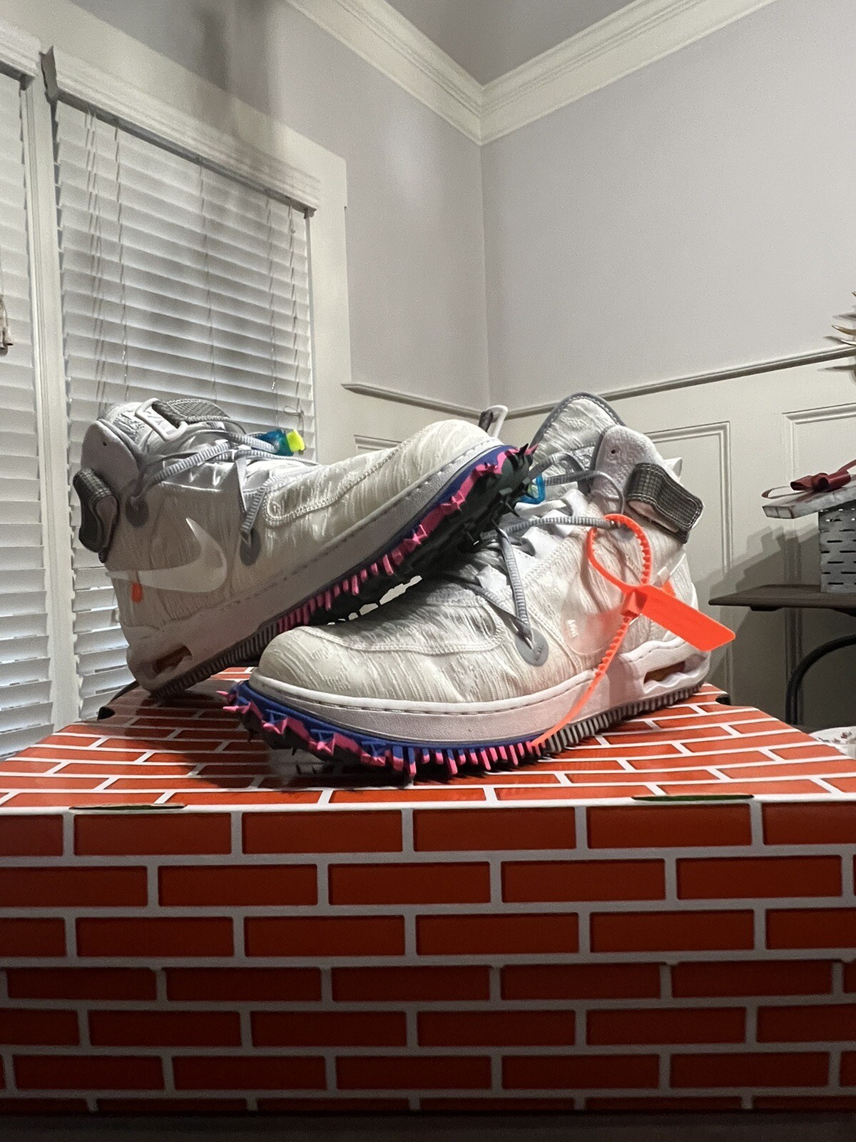 OFF WHITE X NIKE Taglia 14 Nike Air Force 1 bianche metà x bianco sporco 2022 D06290 100 scatola inclusa