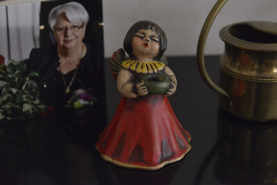   Thun Engel Keramik Skulptur Kerzenständer Bozen Model DEP rot 15 cm TOP  