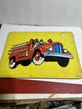 Vintage Collectible 5pc WOODEN JUMBO FIRE DEP'T Puzzle  JKS