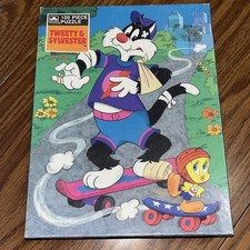 Vtg Golden Tweety & Sylvester 100 Piece Jigsa...