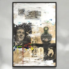 Original Mixed Media Abstract Modern Art Painting 24x36 "Detective Story" Signed