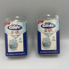 2x Crest Glide Deep Clean Floss To Go Packets 30 Single Use Packets Original