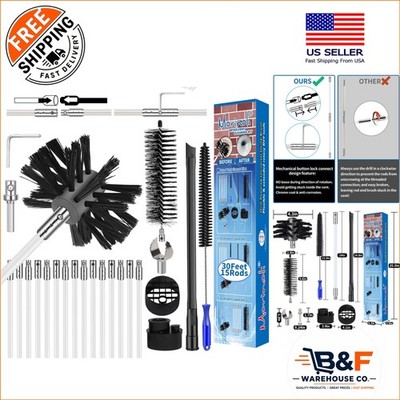 Essential 30ft Dryer Vent Cleaning System - 15 Durable Attachments Included