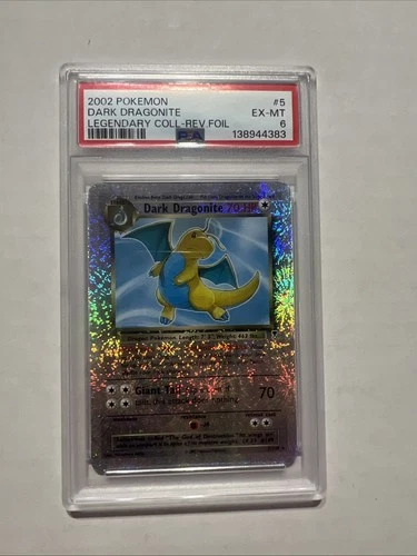 Pokémon TCG Dark Dragonite Reverse Holo Rare , 5/110, Legendary Collection PSA 6