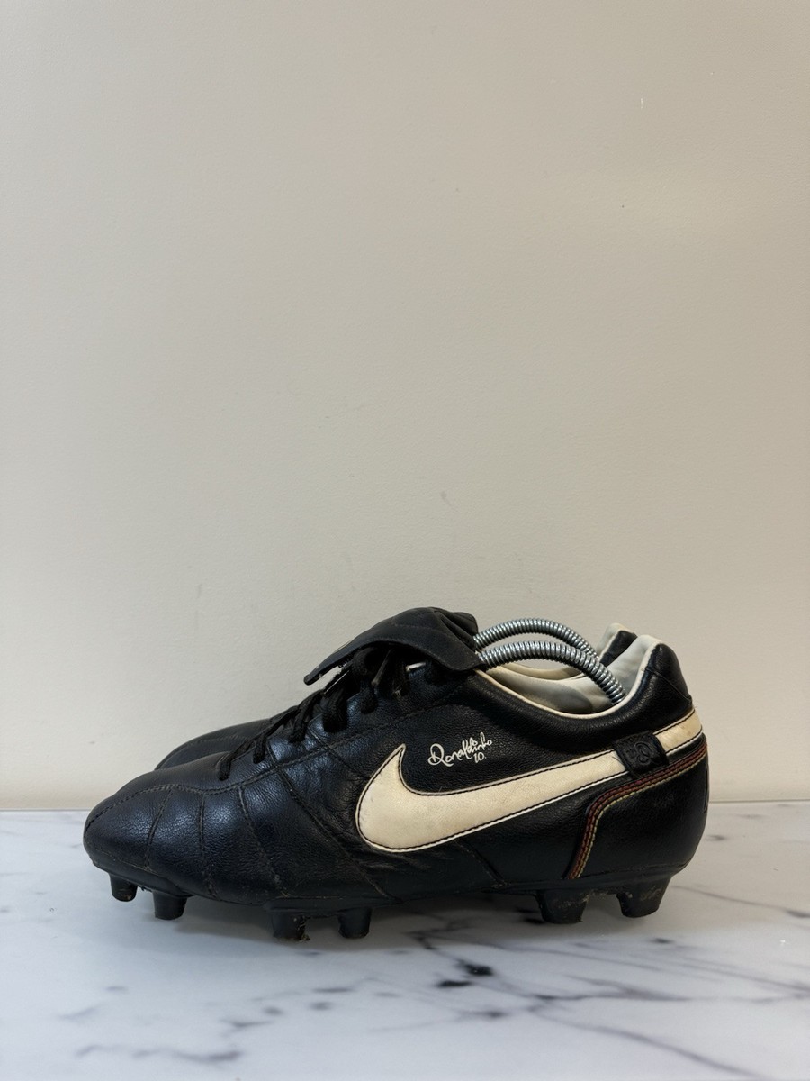 Nike Tiempo R10 Ronaldinho FG Black Leather RARE US 9.5 Soccer