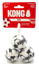 KONG Sport Soccer Tennis Balls Small 3-pack Tough No Squeak Dog Fetch Toy 2"