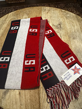 Vintage Knitmakers USA Scarf Patriotic Red White Blue Knit NWT Made in USA