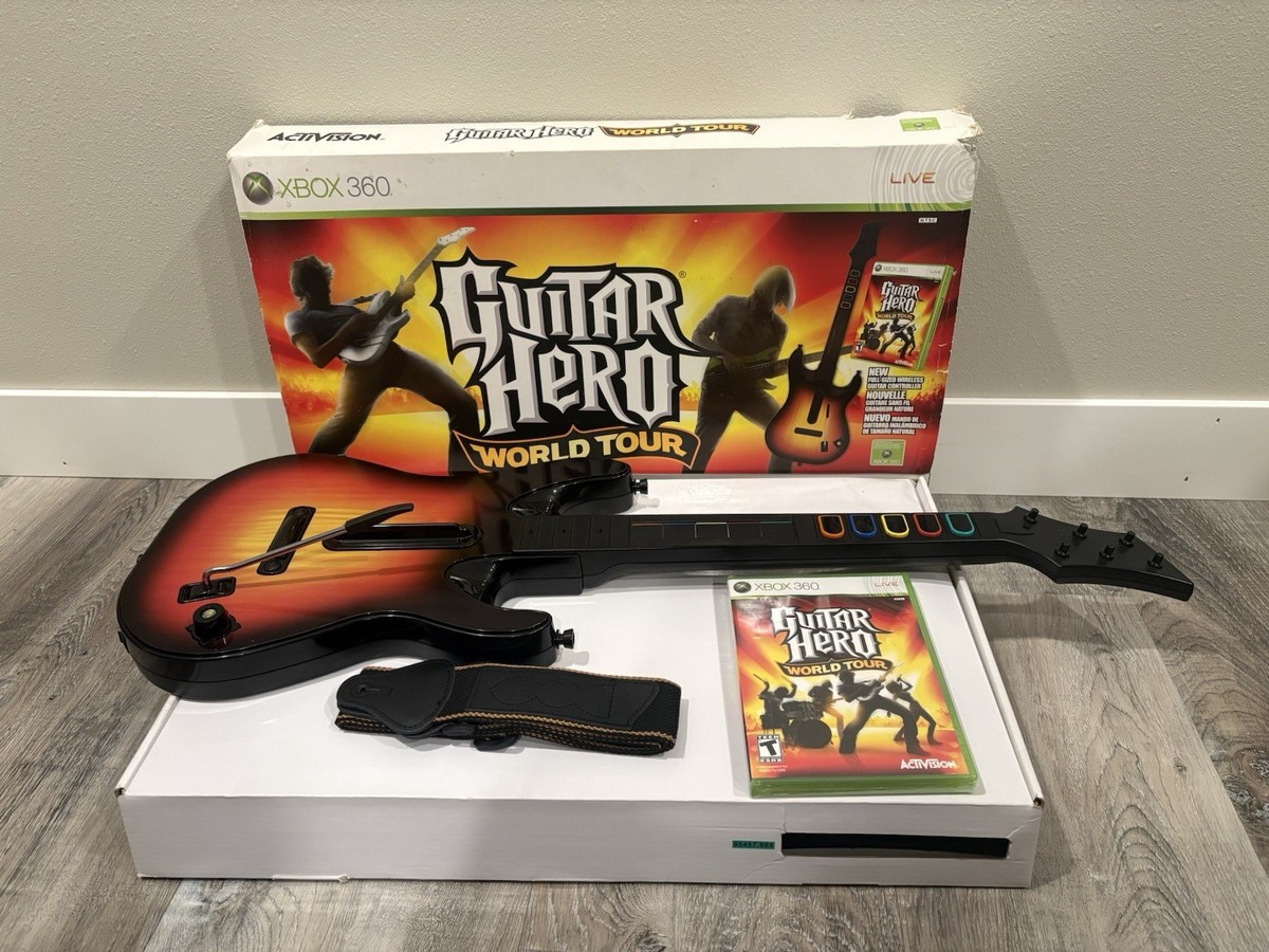 Guitar Hero World Tour Xbox 360 Bundle CIB + Factory Sealed Game