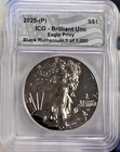 2025 P US Silver Eagle ICG BU Eagle Privy Black Ruthenium 1 of 1000