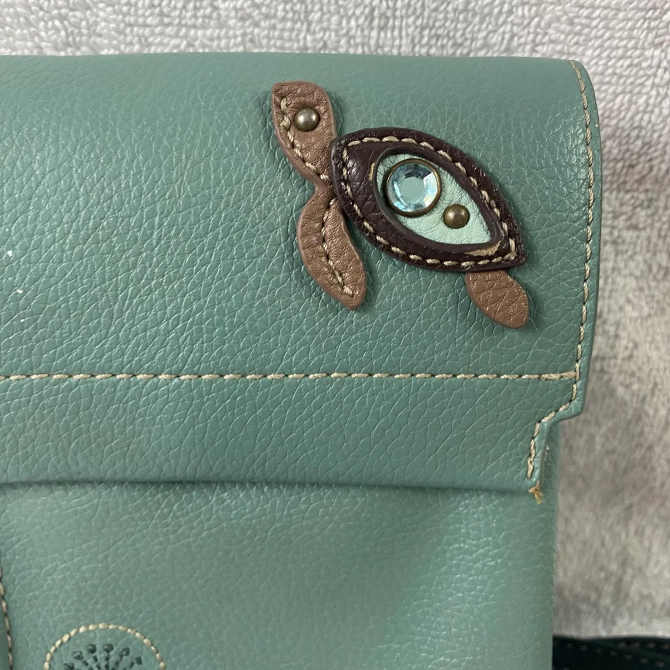 Сумка через плечо Chala женская бирюзовая морская черепаха вышитая сумочка карман с радиочастотной идентификацией цветочный узор - Изображение 2 из 4