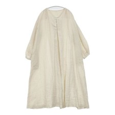nest Robe Linen front tuck dress 01201-1427 garment dyed dress beige 6-0412M  