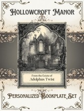 Hollowcroft Manor Gothic Ex Libris Bookplates Personalized Library Labels