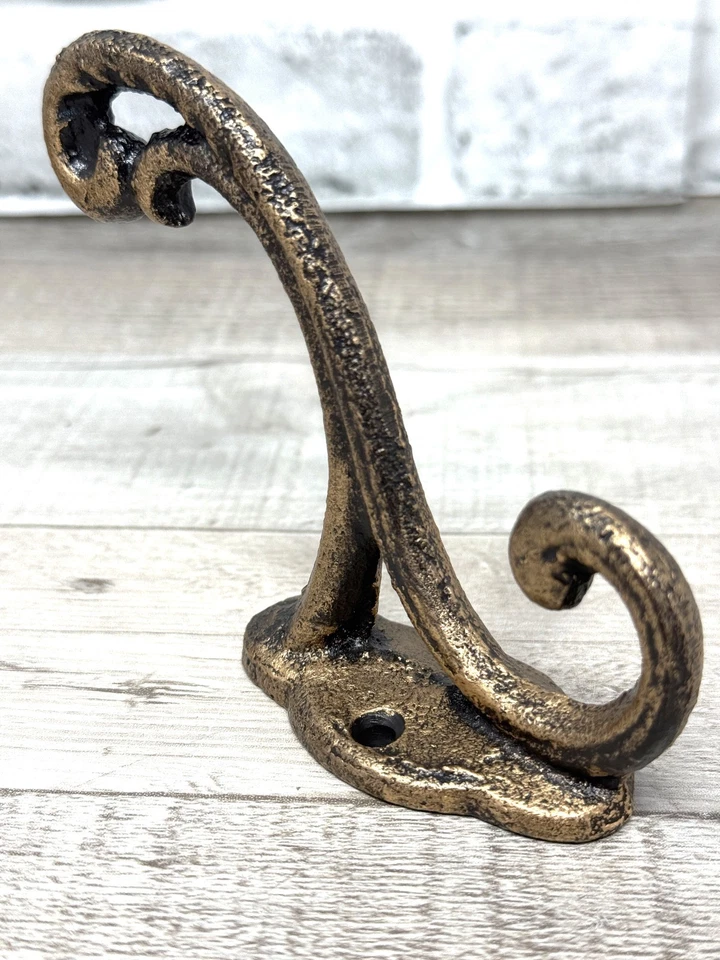 Juego de 4 ganchos de bolso de abrigo doble negro y dorado pintados a mano de alta resistencia Foto 3 de 4