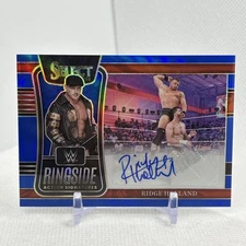 2022 Select WWE Ridge Holland Ringside Action Signatures Blue Prizms #/49 Auto