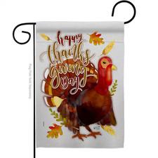 13 In. X 18.5 In. Happy Thanksgiving Turkey Garden Flag Double-Sided Fall Decora