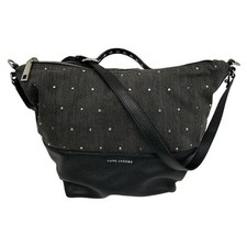 Borsa a tracolla MARC JACOBS in pelle denim nera da donna con strass