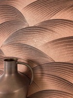 Newroom Vliestapete Bronze Wellenoptik Modern Grafisch Kupfer Wohnzimmer Edel