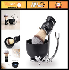 Deluxe 3-in-1 Shaving Kit for Men - Brush, Bowl, Razor Holder Set