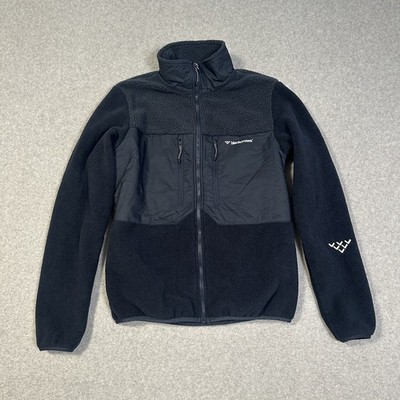 black crows ski jacket womens M blue ora pertex ripstop plartec fleece zip