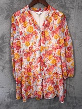 Lauren Conrad Floral Chiffon Tiered Dress XS Boho Cottage Fairy Prairie Country