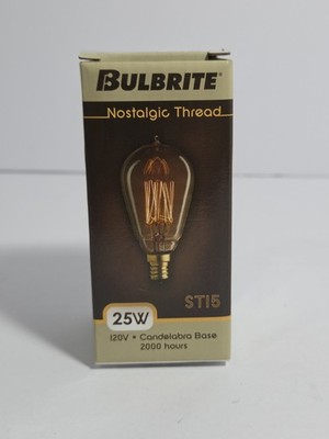 Bulbrite 25 Watt Dimmable Antique ST15 Nostalgic Thread Light Bulbs