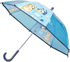 Bluey Boys Stick Umbrella Officially Licensed Kids Lightweight PVC Brolly Canopy