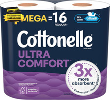 Ultra Comfort Soft Toilet Paper, 4 Mega Rolls  16 Regular Rolls                